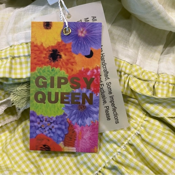 Gipsy Queen Ruffle Green Gingham Mini Dress XL - Picture 5 of 10